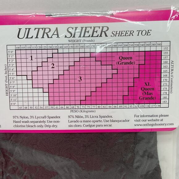 On the go Day Sheer Pantyhose Size 1 Small Off Black NIB - Picture 6 of 8